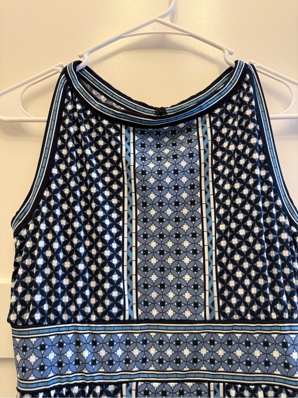 Max Studio Navy and Light Blue Patterned Maxi Dress - Picture 4 of 11